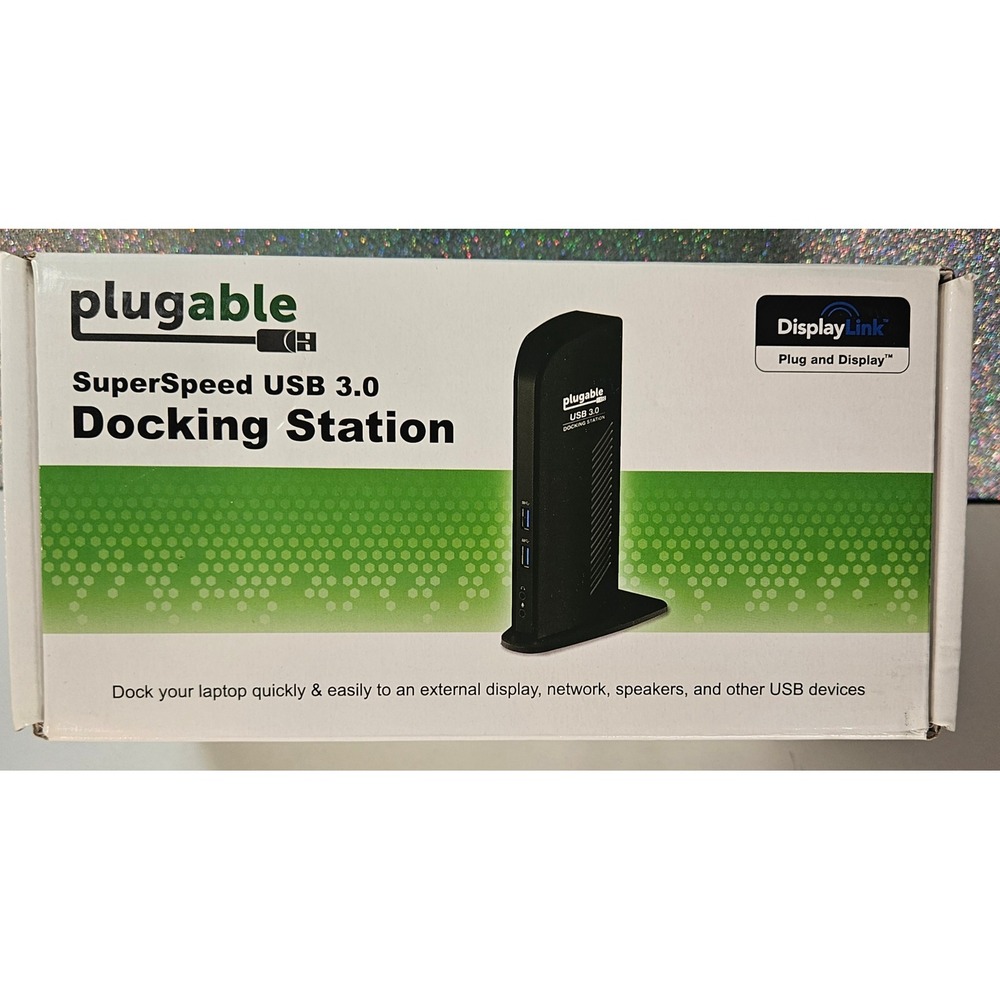 PLUGABLE UD-3000 SuperSpeed USB 3.0‎ Docking Station DisplayLink DL-3700 Black